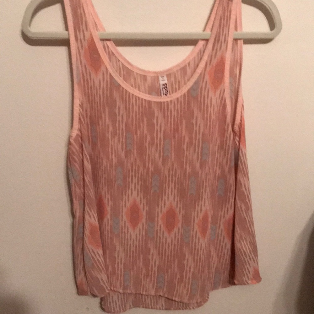 Aztec sheer pink tank